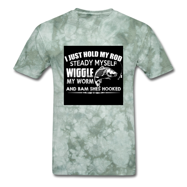 I Just Hold My Rod Steady Myself Men's T-Shirt - military green tie dye