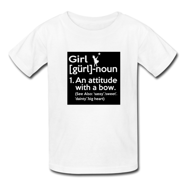 Girl Definition Kids' T-Shirt For Girls - white