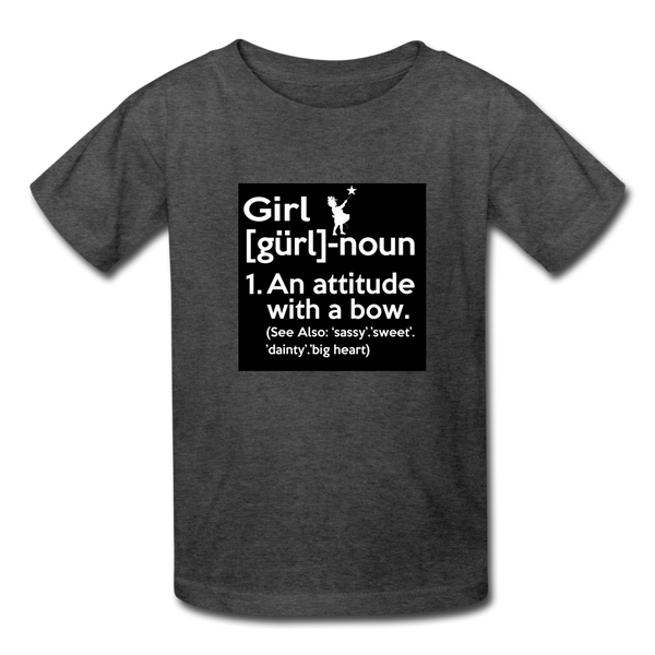 Girl Definition Kids' T-Shirt For Girls - heather black