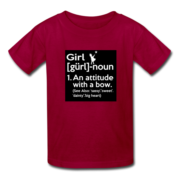 Girl Definition Kids' T-Shirt For Girls - dark red