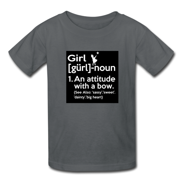 Girl Definition Kids' T-Shirt For Girls - charcoal