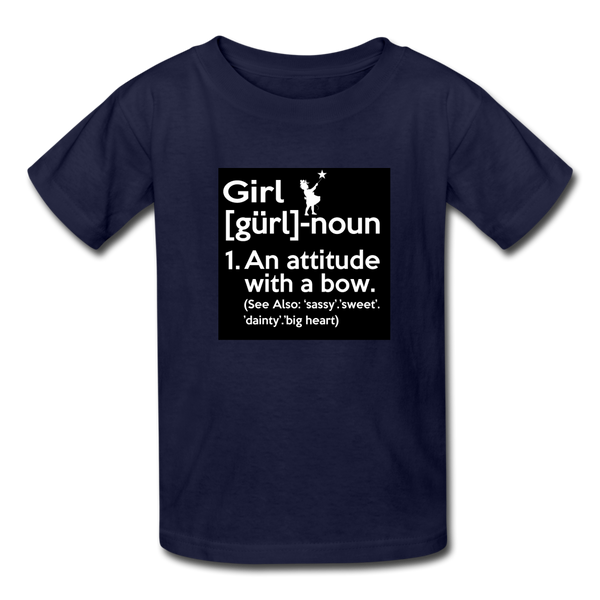 Girl Definition Kids' T-Shirt For Girls - navy