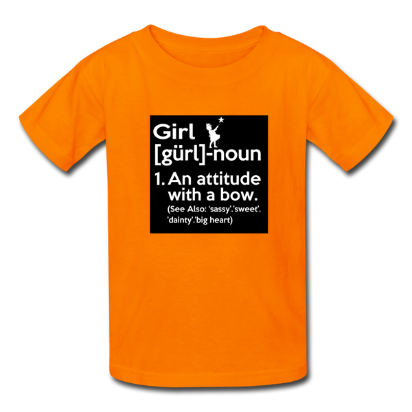 Girl Definition Kids' T-Shirt For Girls - orange