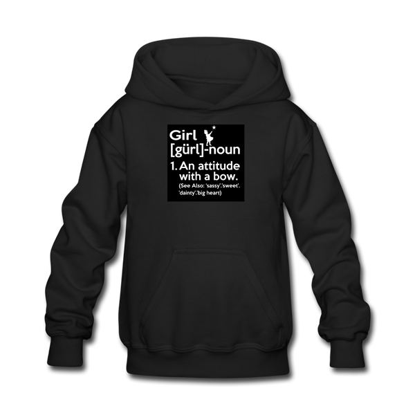 Girl Definition Kids' Hoodie For Girls - black