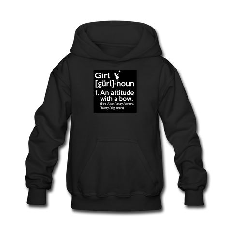 Girl Definition Kids' Hoodie For Girls - black