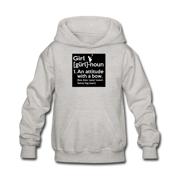 Girl Definition Kids' Hoodie For Girls - heather gray