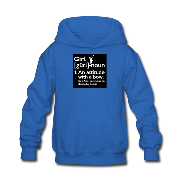 Girl Definition Kids' Hoodie For Girls - royal blue