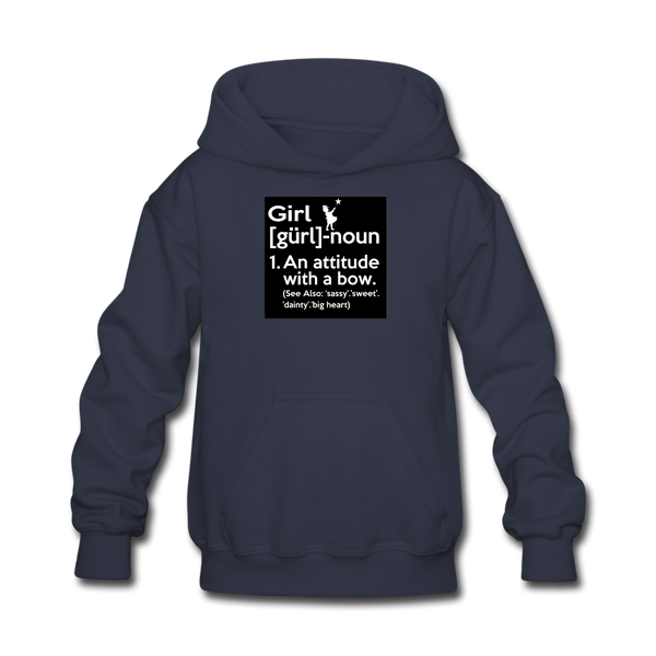 Girl Definition Kids' Hoodie For Girls - navy