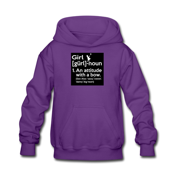 Girl Definition Kids' Hoodie For Girls - purple