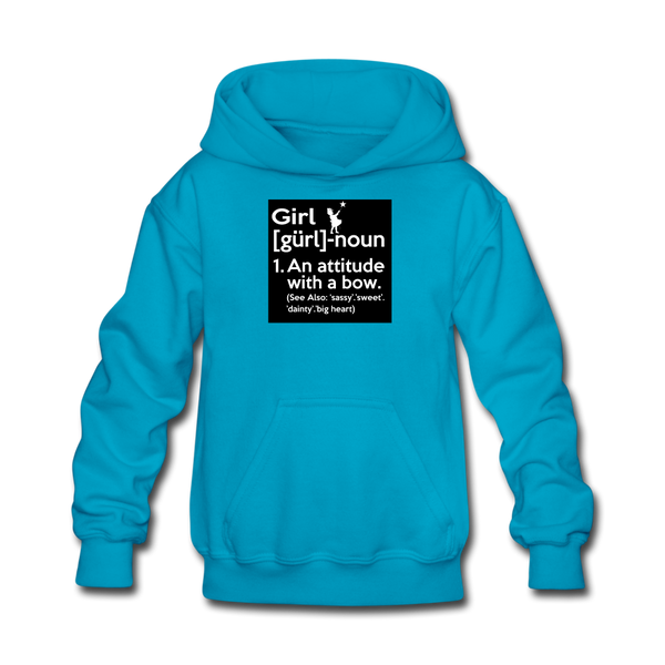 Girl Definition Kids' Hoodie For Girls - turquoise