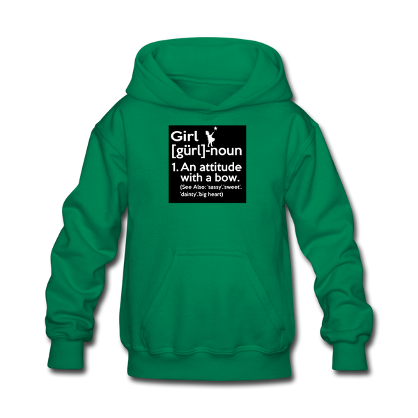 Girl Definition Kids' Hoodie For Girls - kelly green