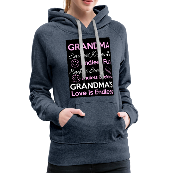 Grandma Women’s Premium Hoodie - heather denim