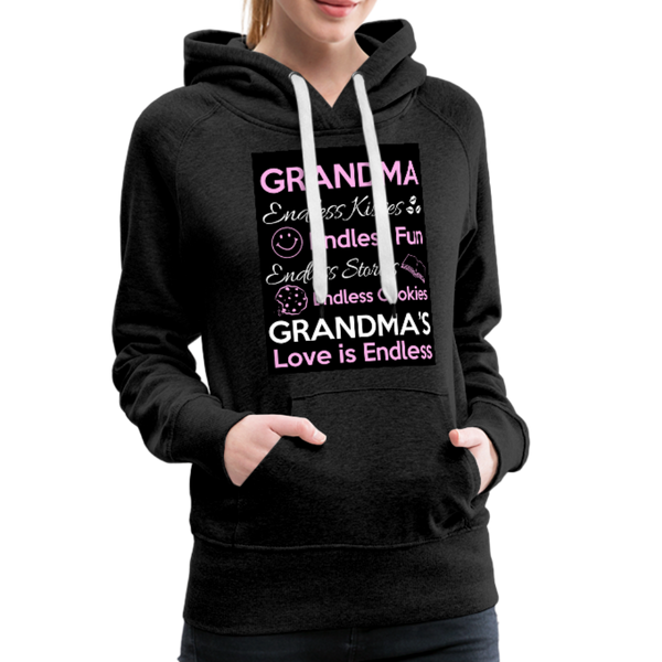 Grandma Women’s Premium Hoodie - charcoal gray