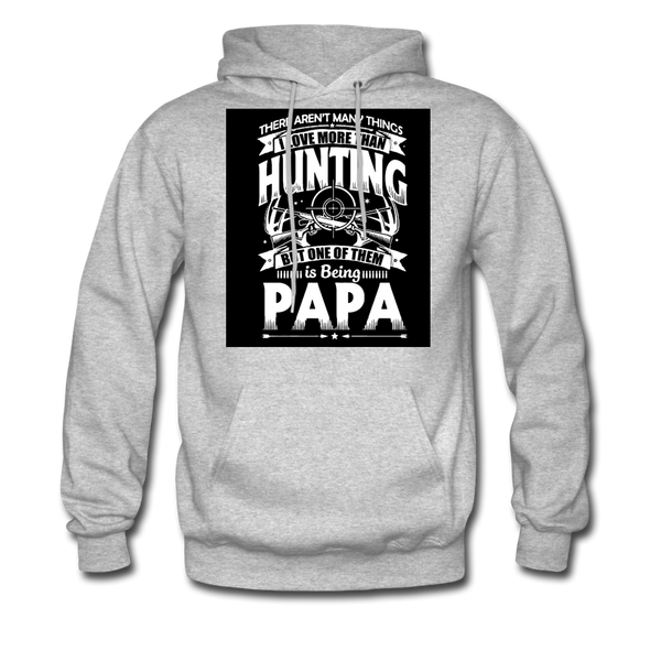 Hunting Papa Men's Hoodie - heather gray