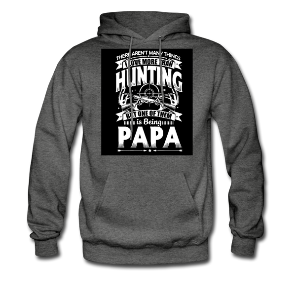 Hunting Papa Men's Hoodie - charcoal gray