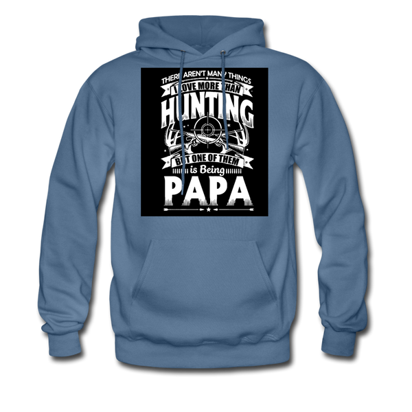 Hunting Papa Men's Hoodie - denim blue