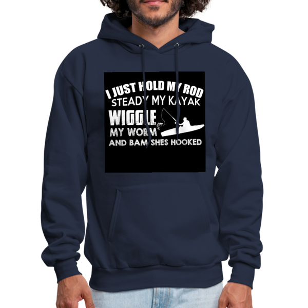 I Just Hold My Rod Steady My Kayak Men's Hoodie - navy