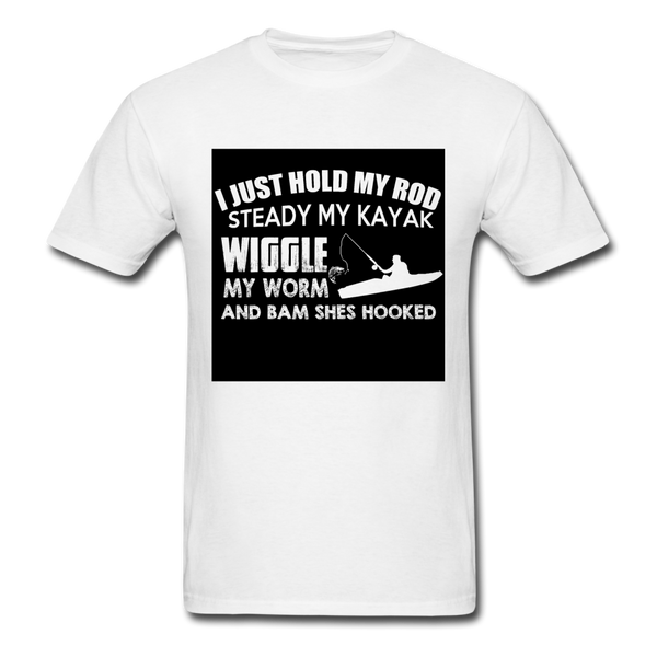 I Just Hold My Rod Steady My Kayak Men's T-Shirt - white