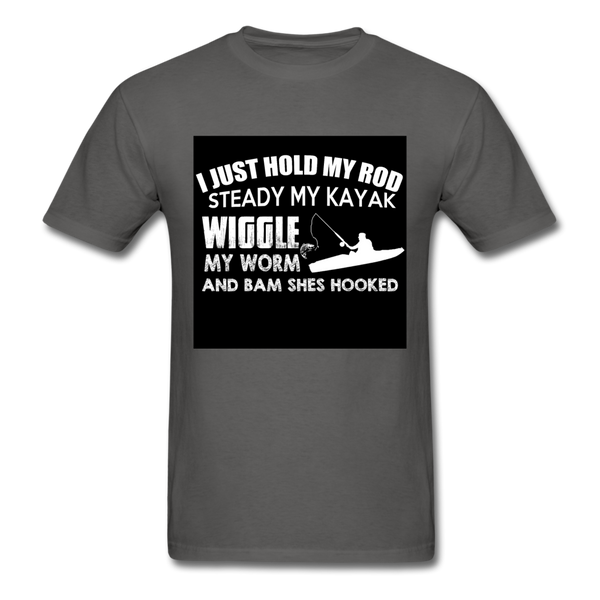 I Just Hold My Rod Steady My Kayak Men's T-Shirt - charcoal