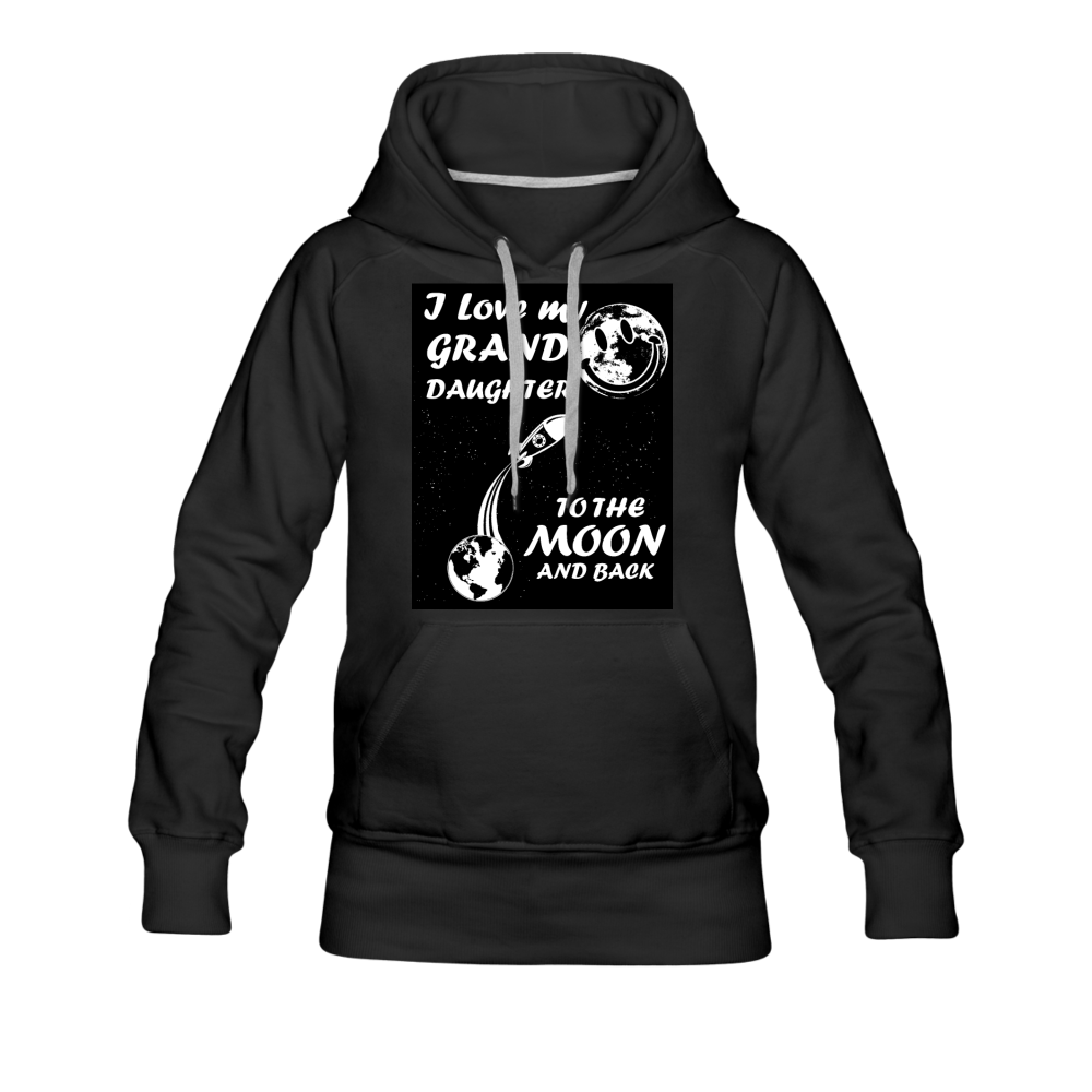 I Love My Granddaughter To the Moon & Back Women’s Premium Hoodie - black