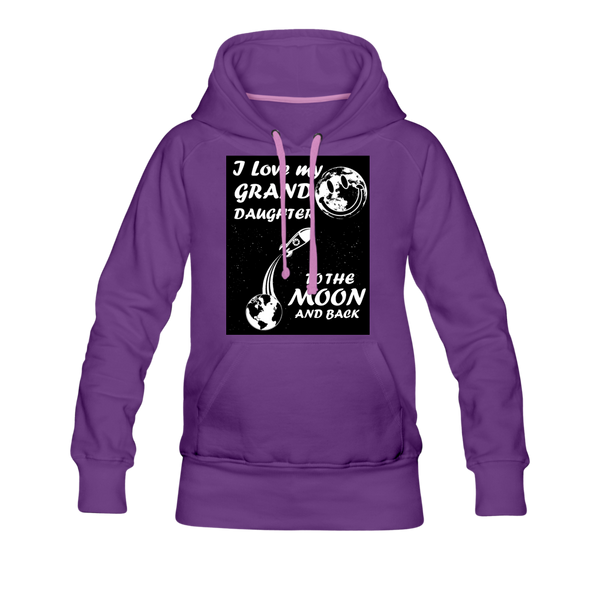 I Love My Granddaughter To the Moon & Back Women’s Premium Hoodie - purple