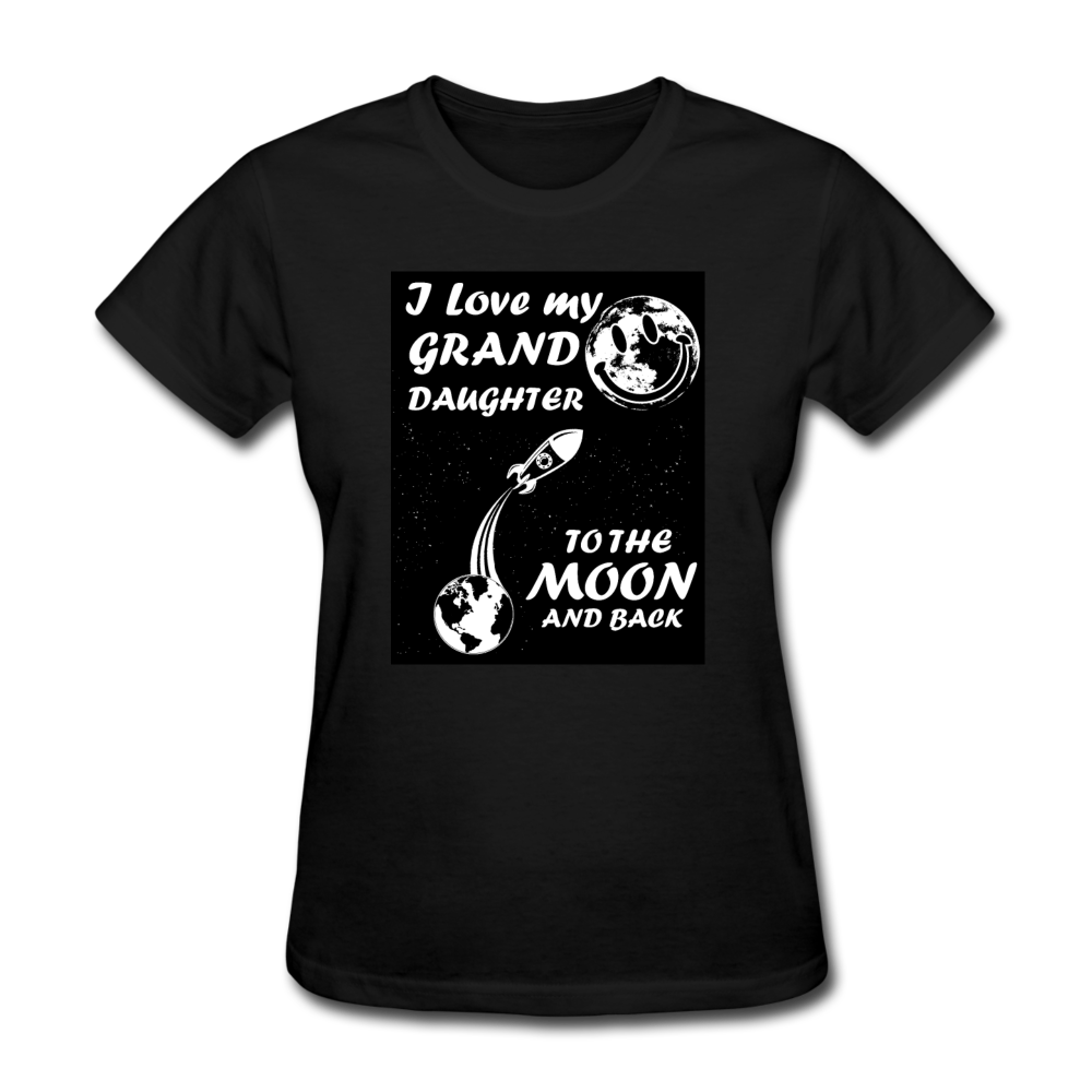 I Love My Granddaughter To The Moon & Back Women's T-Shirt - black