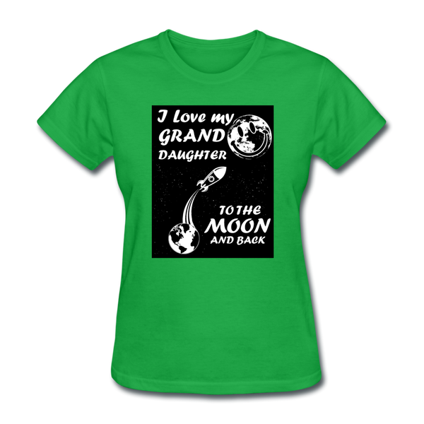 I Love My Granddaughter To The Moon & Back Women's T-Shirt - bright green