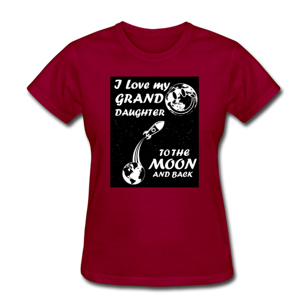 I Love My Granddaughter To The Moon & Back Women's T-Shirt - dark red