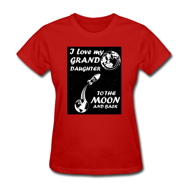 I Love My Granddaughter To The Moon & Back Women's T-Shirt - red