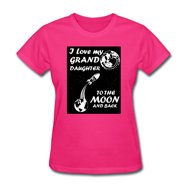 I Love My Granddaughter To The Moon & Back Women's T-Shirt - fuchsia