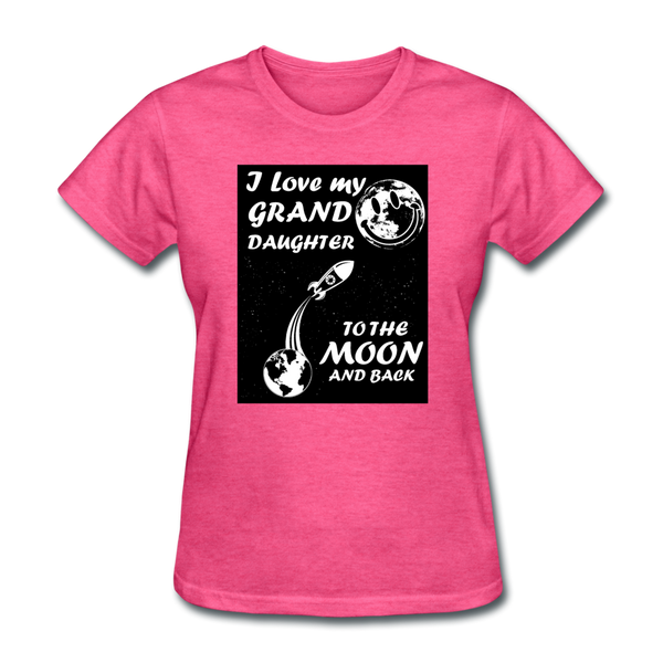 I Love My Granddaughter To The Moon & Back Women's T-Shirt - heather pink