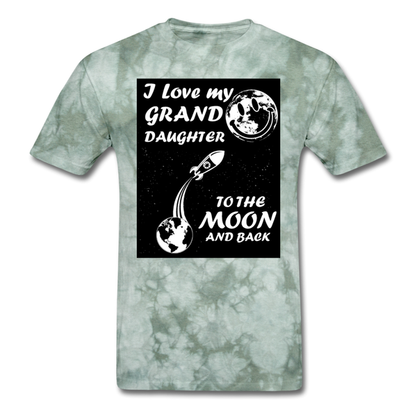 I Love My Granddaughter To The Moon & Back Men's T-Shirt - military green tie dye