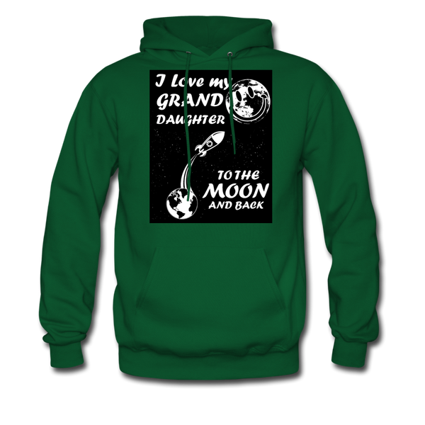 I Love My Granddaughter To The Moon & Back Men's Hoodie - forest green