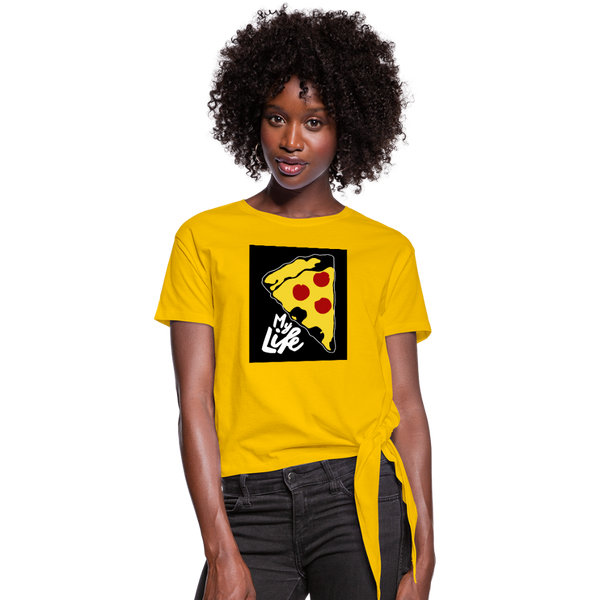 My Life Women's Knotted T-Shirt - sun yellow