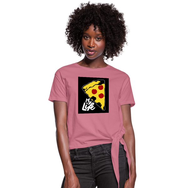 My Life Women's Knotted T-Shirt - mauve