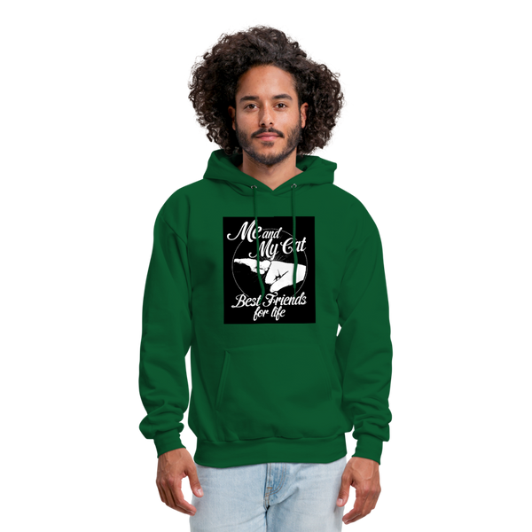 Me & My Cat Best Friends For Life Men's Hoodie - forest green