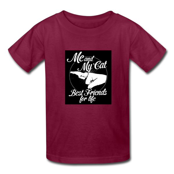 Me & My Cat Kids' T-Shirt - burgundy