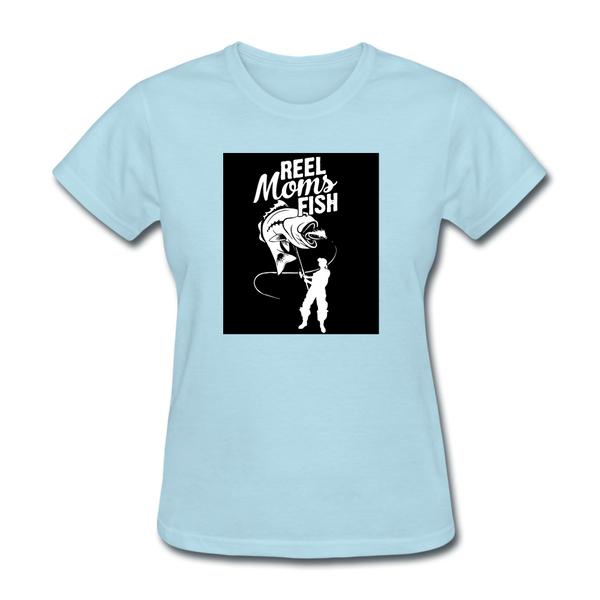 Reel Moms Fish Women's T-Shirt - powder blue