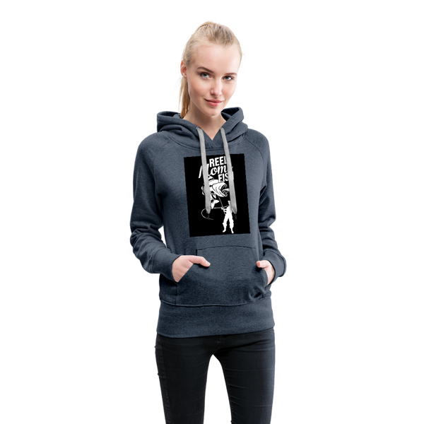 Reel Moms Fish Women’s Premium Hoodie - heather denim