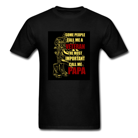 Some People Call Me A Veteran The Most Important Call Me Papa Men's T-Shirt - black