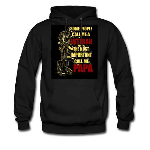 Some People Call Me A Veteran The Most Important Call Me Papa Men's Hoodie - black