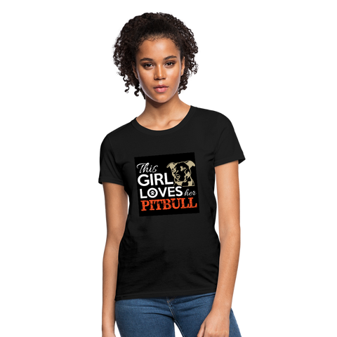 This Girl Loves Her Pitbull Women's T-Shirt - black