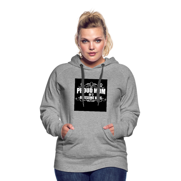 Proud Mom of Two Awesome Kids Women’s Premium Hoodie - heather gray