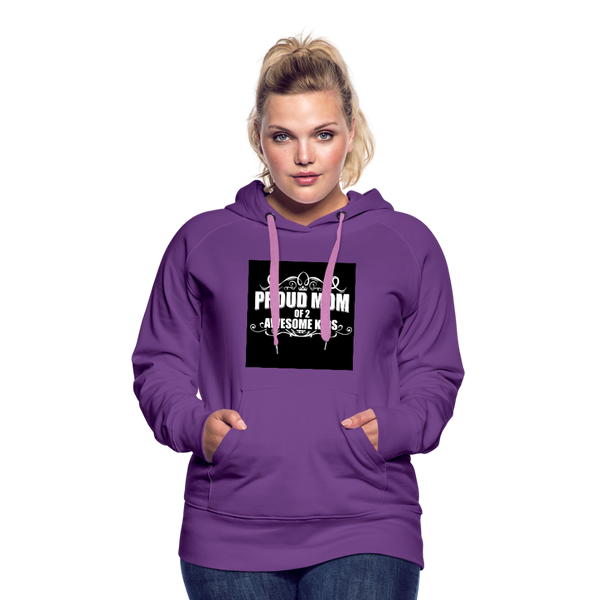 Proud Mom of Two Awesome Kids Women’s Premium Hoodie - purple