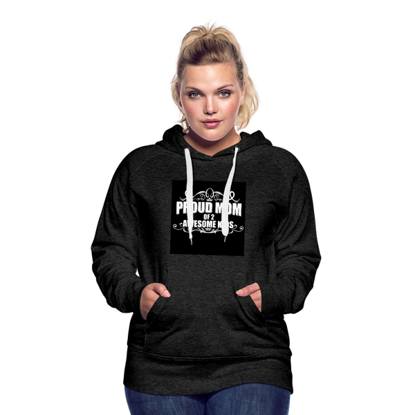 Proud Mom of Two Awesome Kids Women’s Premium Hoodie - charcoal gray