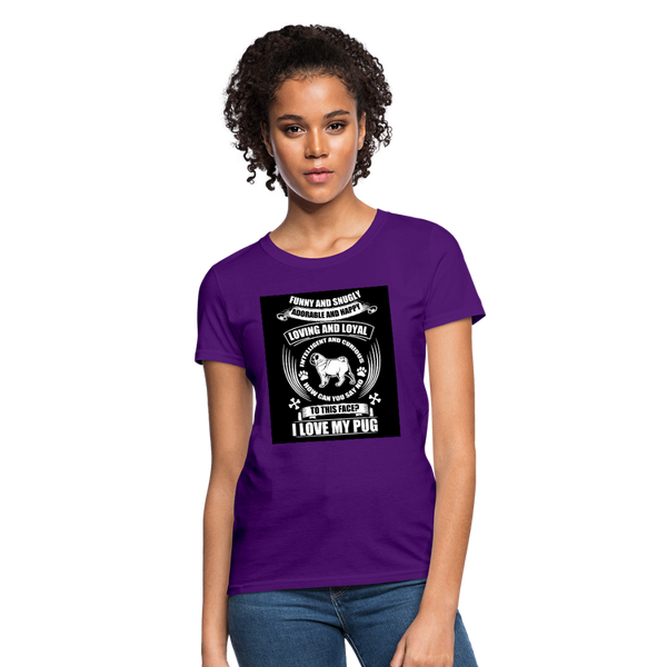 I Love My Pug Women's T-Shirt - purple