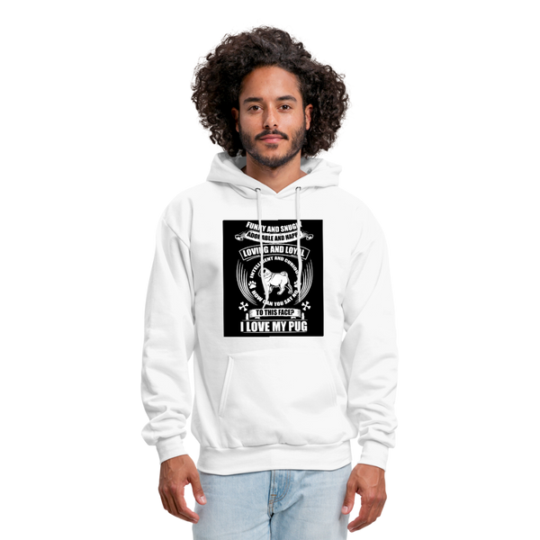 I Love My Pug Men's Hoodie - white