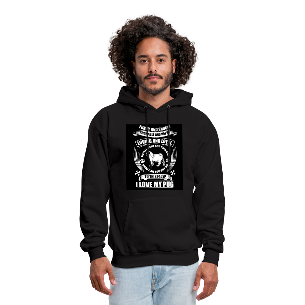 I Love My Pug Men's Hoodie - black