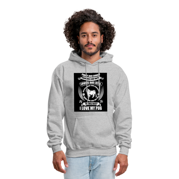 I Love My Pug Men's Hoodie - heather gray