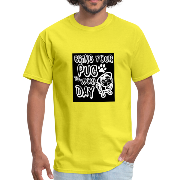 Bring Your Pug To Work Day Men's T-Shirt - yellow
